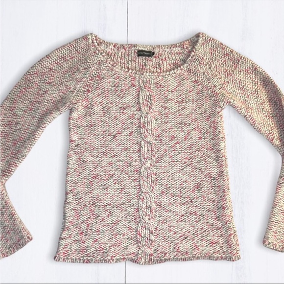 Cable Knit Sweater Wool Mohair Crew Neck Pale Pink Small CHATTAWAK - Picture 3 of 10